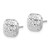 14K White Gold Polished Diamond-cut 10mm Puffed Square Post Earrings TF2340W