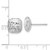 14K White Gold Polished Diamond-cut 10mm Puffed Square Post Earrings TF2340W