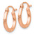 14k Rose Gold Lightweight Satin Diamond Cut Hoop Earrings TF754