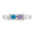 Sterling Silver Rhodium-plated Synthetic 2 Stone Mother's Ring XMR6/2SS-9