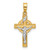 14k Two-Tone Hollow INRI Crucifix Pendent XR2095