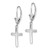 14k White Gold Polished Cross Leverback Earrings TF1776W