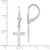 14k White Gold Polished Cross Leverback Earrings TF1776W
