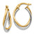 14K Two-Tone Polished Oval Hoop Earrings TF656