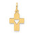 14k Polished Cross with Heart Pendant XR1430