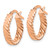14K Rose Gold 3mm Patterned Oval Hoop Earrings TF868R