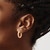 14K Rose Gold 3mm Patterned Oval Hoop Earrings TF868R