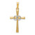 14K Two-tone Textured and Polished Latin Cross w/ Circles Pendant XR1454