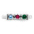 Sterling Silver Rhodium-plated Synthetic 3 Stone Mother's Ring XMR6/3SS-7