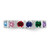 Sterling Silver Rhodium-plated Synthetic 6 Stone Mother's Ring XMR6/6SS-7