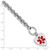 Sterling Silver RH-pltd Engraveable Enamel Heart Medical ID Bracelet XSM93-8.75