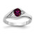 14k White Gold 6x4mm Oval Rhodolite Garnet AA Diamond ring Y2107RG/AA