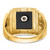 14k Men's Polished and Textured with Black Enamel and Onyx Masonic Ring Y1593M