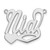 14k White Gold Polished Heart Name Plate XNA132W