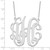 14k White Gold Large Monogram Necklace XNA549W