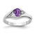14k White Gold 6x4mm Oval Amethyst AA Diamond ring Y2107AM/AA