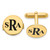 14k Yellow Gold Epoxy Letter Monogram Cuff Link XNA619Y