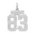14kw Small Satin Number 83 Charm WSS83