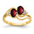 14k 6x4mm Oval Garnet Checker AA Diamond ring Y4617GC/AA