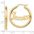 14k Yellow Gold Satin and Diamond-cut Name Plate Hoop Earrings XNA272Y