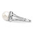 14k White Gold 7.5mm FW Cultured Pearl AAA Diamond ring Y4380PL/AAA