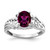 14k White Gold 8x6mm Oval Rhodolite Garnet AA Diamond ring Y4684RG/AA