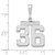 14kw Medium Polished Number 36 Charm WMP36