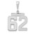 14kw Medium Polished Number 62 Charm WMP62