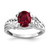 14k White Gold 8x6mm Oval Created Ruby A Diamond ring Y4684CR/A