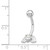 10k White Gold W/Cz Heart/Angel Wings Belly Dangle 10BD138