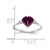 14k White Gold 7mm Heart Rhodolite Garnet AA Diamond ring X9681RG/AA