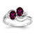 14k White Gold 6x4mm Oval Rhodolite Garnet VS Diamond ring Y4618RG/VS