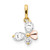 14k Yellow and Rose Gold CZ Children's Butterfly Pendant YC1158