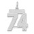 14kw Medium Satin Number 74 Charm WSM74