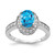 14k White Gold 8x6mm Oval Blue Topaz AAA Diamond ring Y4420BT/AAA