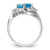 14k White Gold 6x4mm Oval Blue Topaz AA Diamond ring Y4618BT/AA