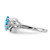 14k White Gold 6x4mm Oval Blue Topaz AA Diamond ring Y4618BT/AA