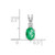 14k White Gold 7x5mm Oval Emerald A Diamond pendant XP1005E/A