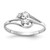 14k White Gold 5x3mm Oval Cubic Zirconia AA Diamond ring X9713CZ/AA