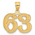 14k Polished Etched Number 63 Pendant AEN63