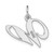 14K White Gold Medium Fancy Script Letter W Initial Charm YC653W