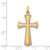 14k Hollow Polished w/Rhodium Beaded Edge Cross XR1828