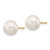 14k 7-8mm White Round Freshwater Cultured Pearl Stud Post Earrings X70PW
