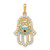 14K Multi-colored CZ Hamsa Pendant YC1324