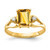 14k 8x6mm Emerald Cut Citrine AAA Diamond ring Y4749CI/AAA