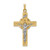 14k Two-tone Polished Solid Celtic INRI Crucifix Pendant XR1879