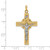 14k Two-tone Polished Solid Celtic INRI Crucifix Pendant XR1879