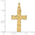 14k Polished and Textured Solid Floral Cross Pendant XR1902