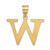 14k Polished Etched Letter W Initial Pendant YC1437W