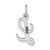 14k White Gold Small Script Letter L Initial Charm YC659L